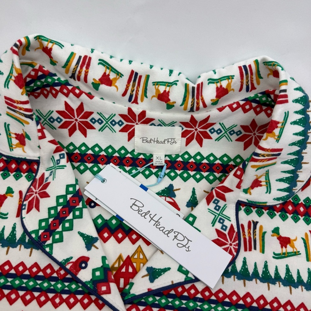 BedHead PJs Festive Fairisle Fair Isle Long Sleeve Classic Stretch Jersey PJ Set - Picture 12 of 16